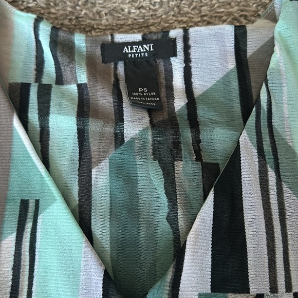 Aqua Art Strip Alfani Shirt. Size PS. - Picture 3 of 3